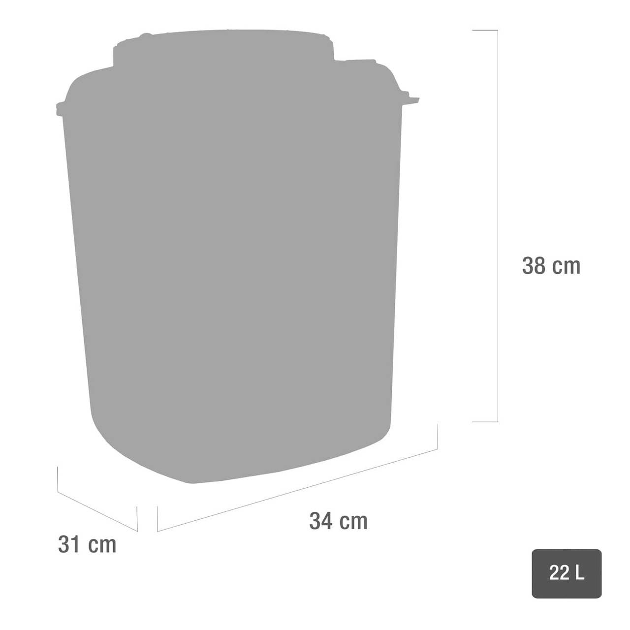 22 Liter Teqler Gul Skarp Affaldsbeholder