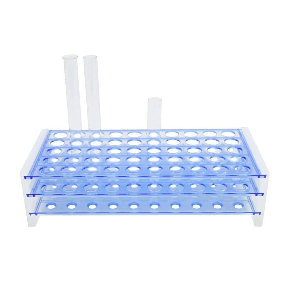 50 Slot Plast Reagensglasstativ 7 x 21,5 x 10,5 cm